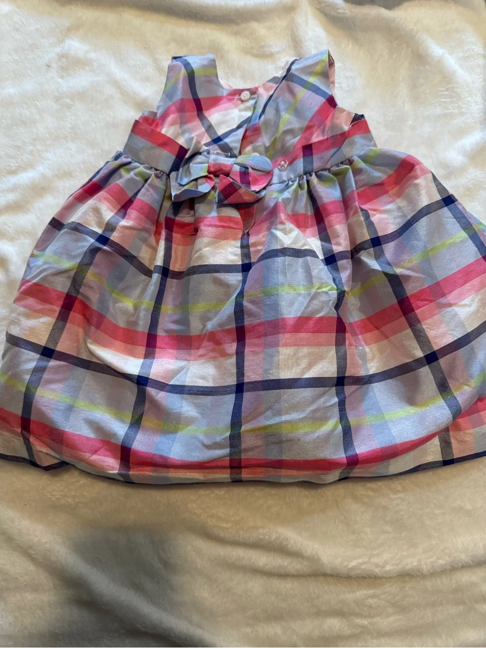Gymboree Pink Plaid Floral Applique Party Dress